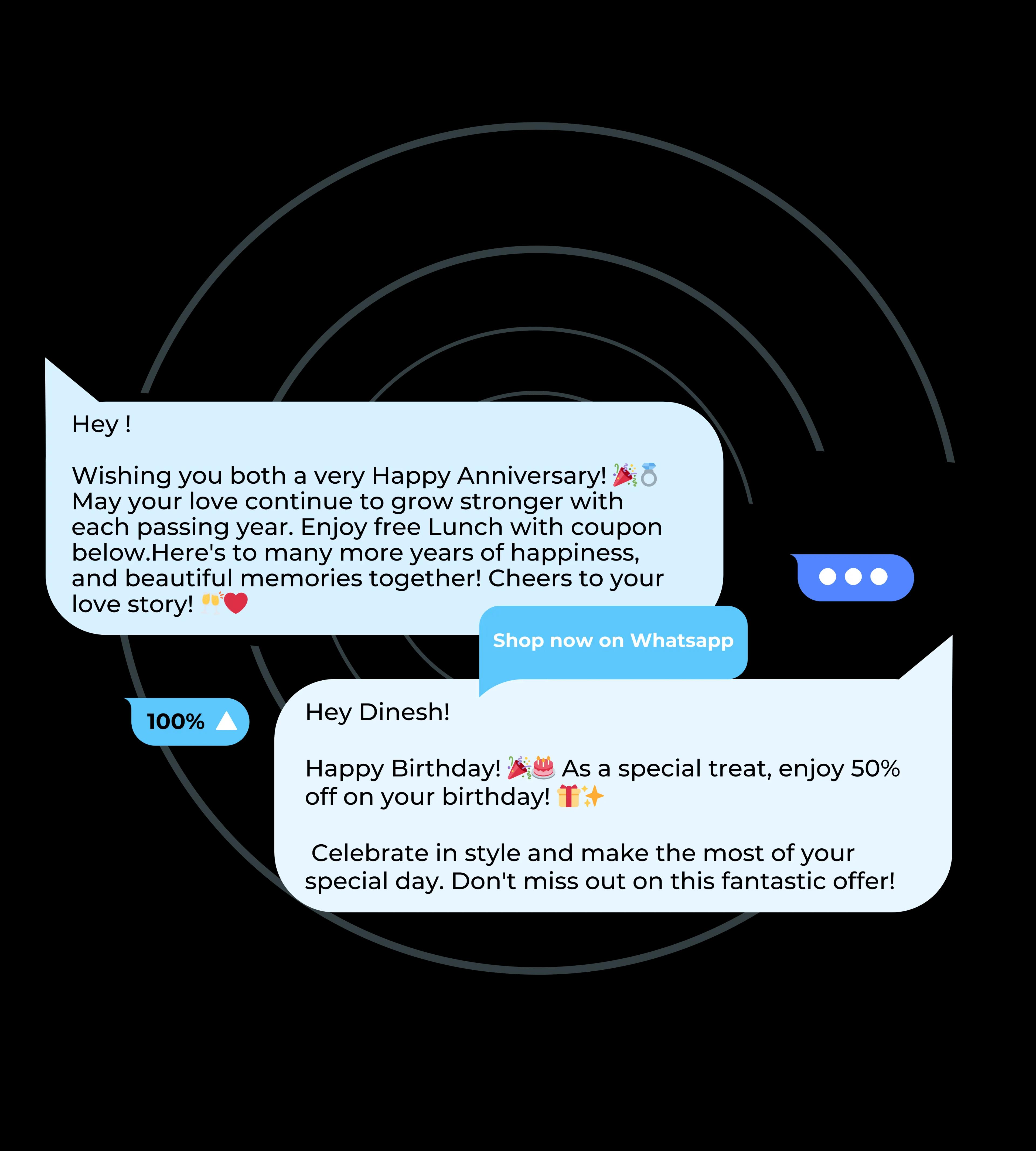 Keep them coming back with Whatsapp messages